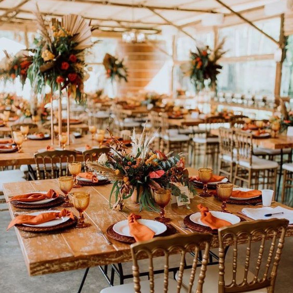 decoração casamento terracota