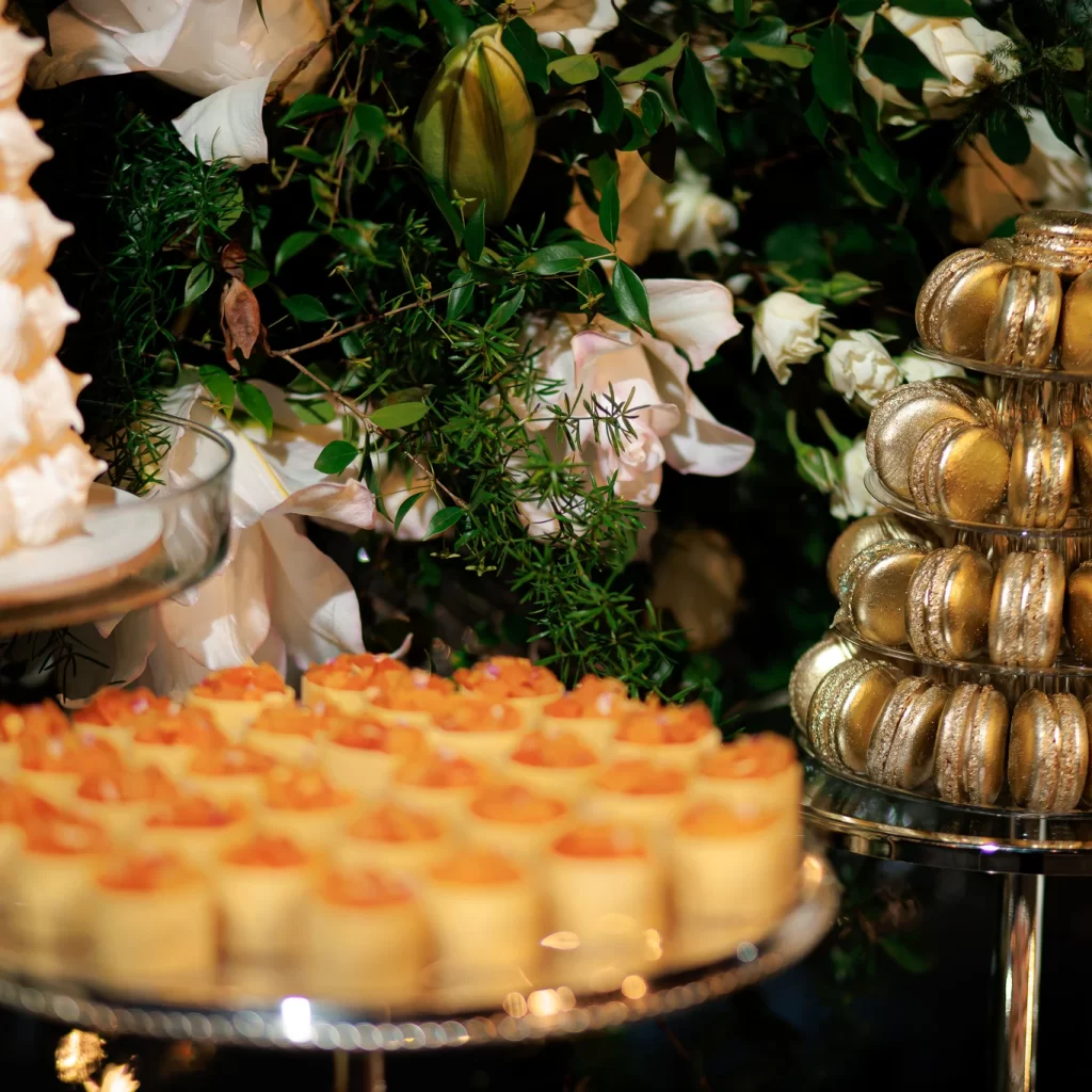 macaron em uma festa de casamento